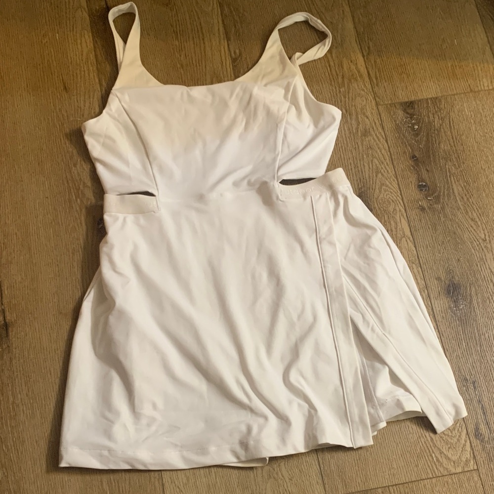 Outdoor Voices Cream Cutout Mini Dress